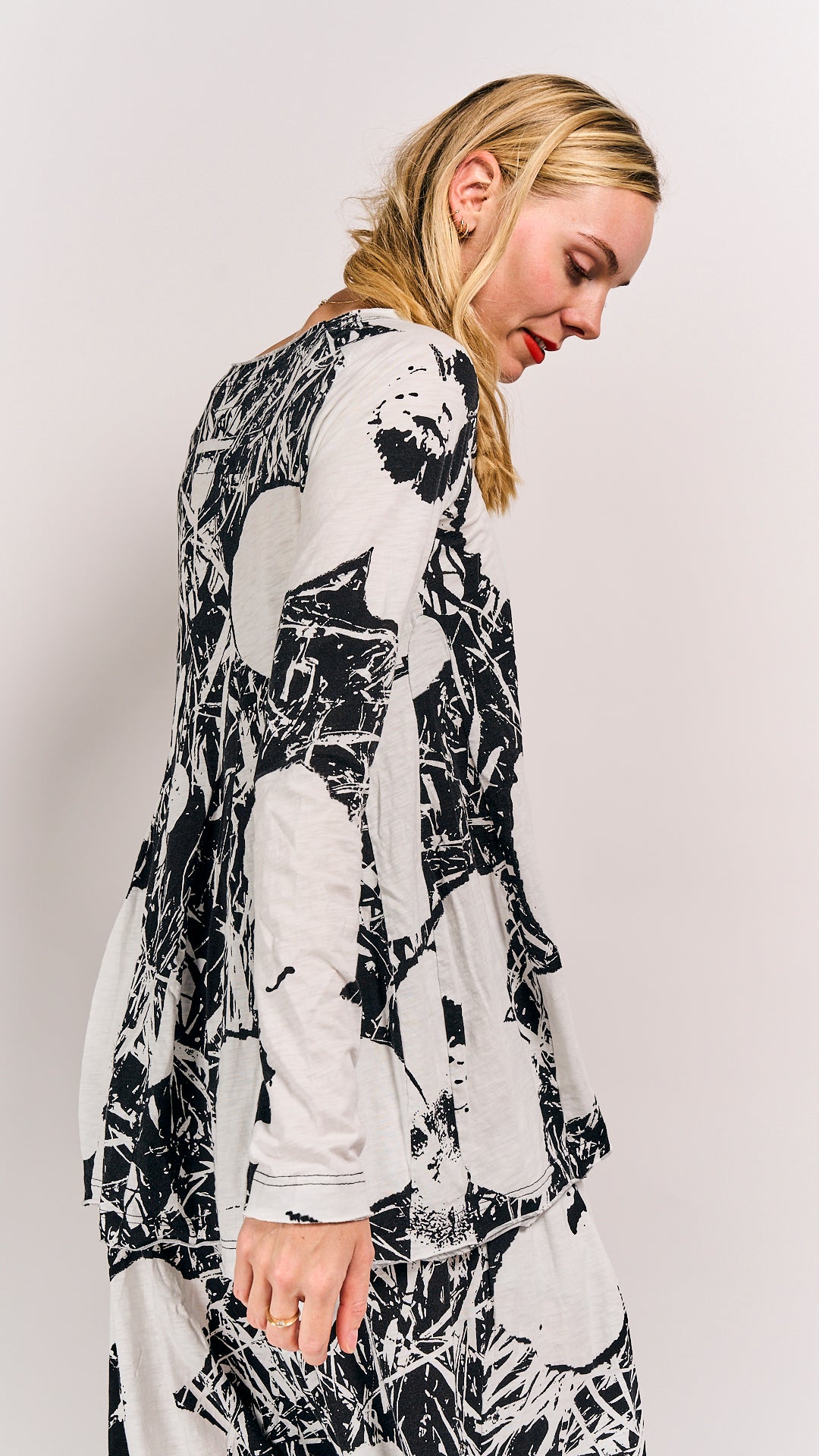 Rundholz Black Label Shirt Black Offwhite Print