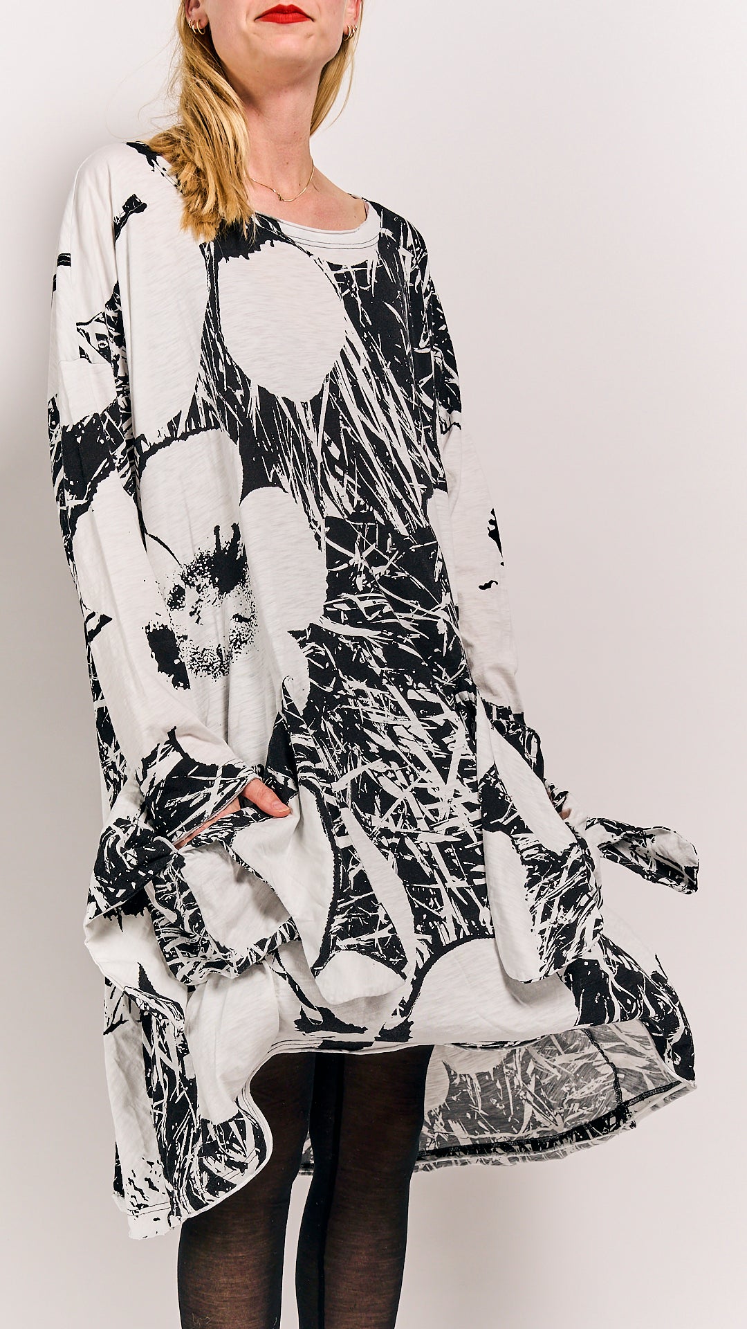 Rundholz Black Label Dress Black Offwhite Print