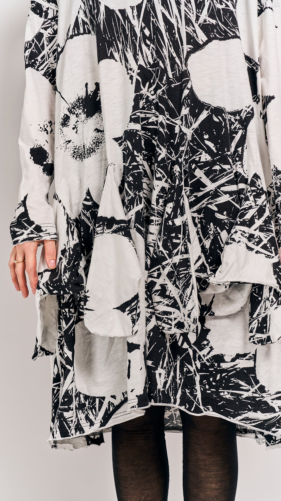 Rundholz Black Label Dress Black Offwhite Print