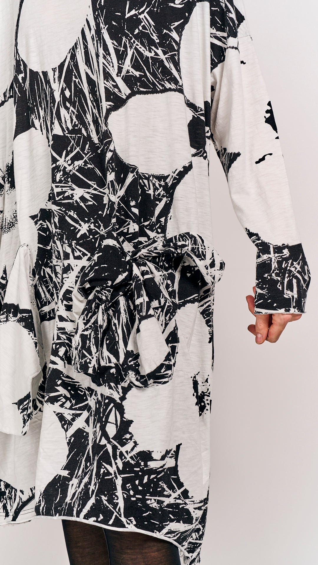 Rundholz Black Label Dress Black Offwhite Print