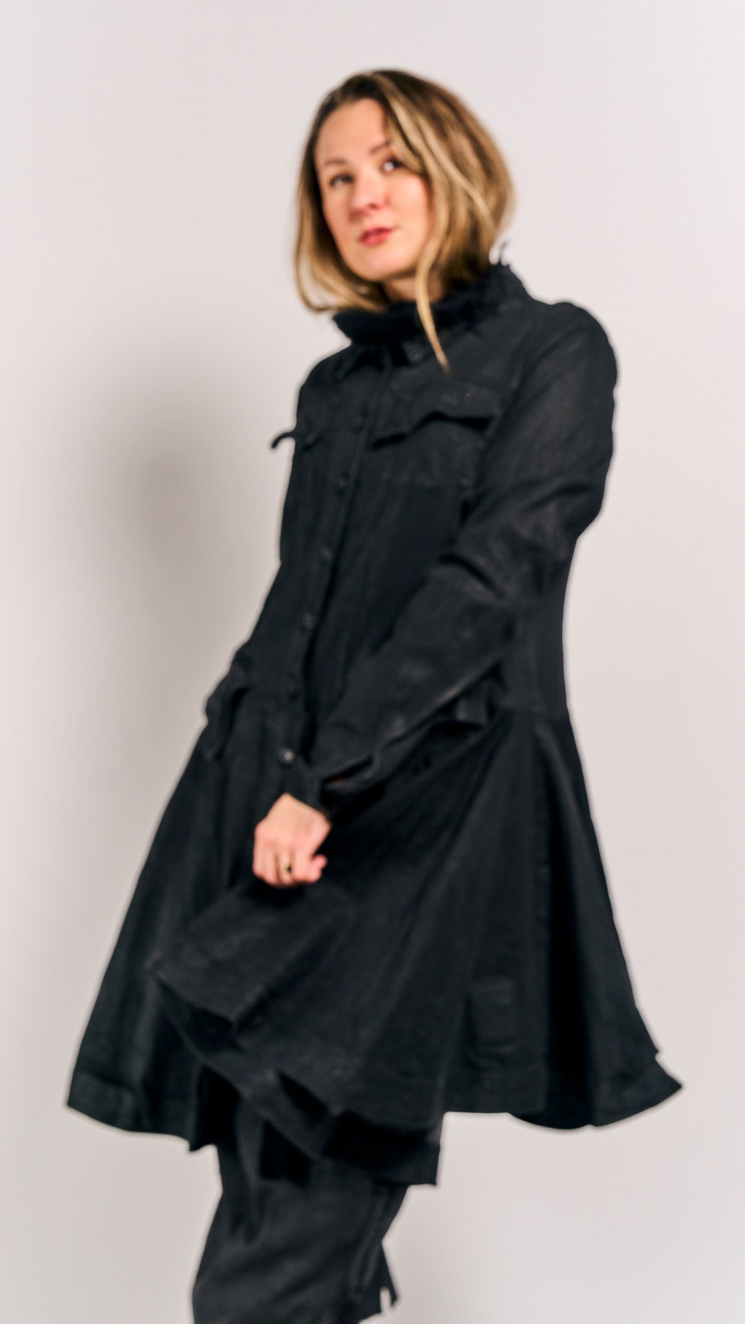 Rundholz Mainline Coat Black Gloss size Extra Large