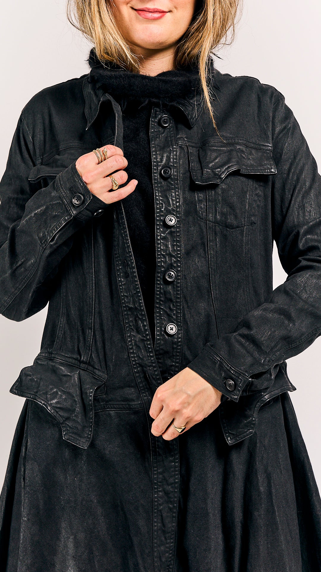 Rundholz Mainline Coat Black Gloss size Extra Large