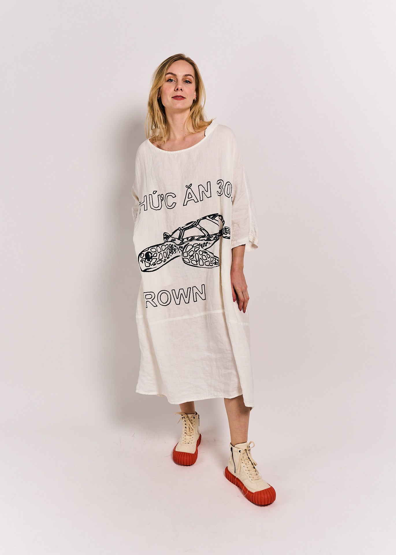 Rundholz Black Label Dress Offwhite Turtle Print