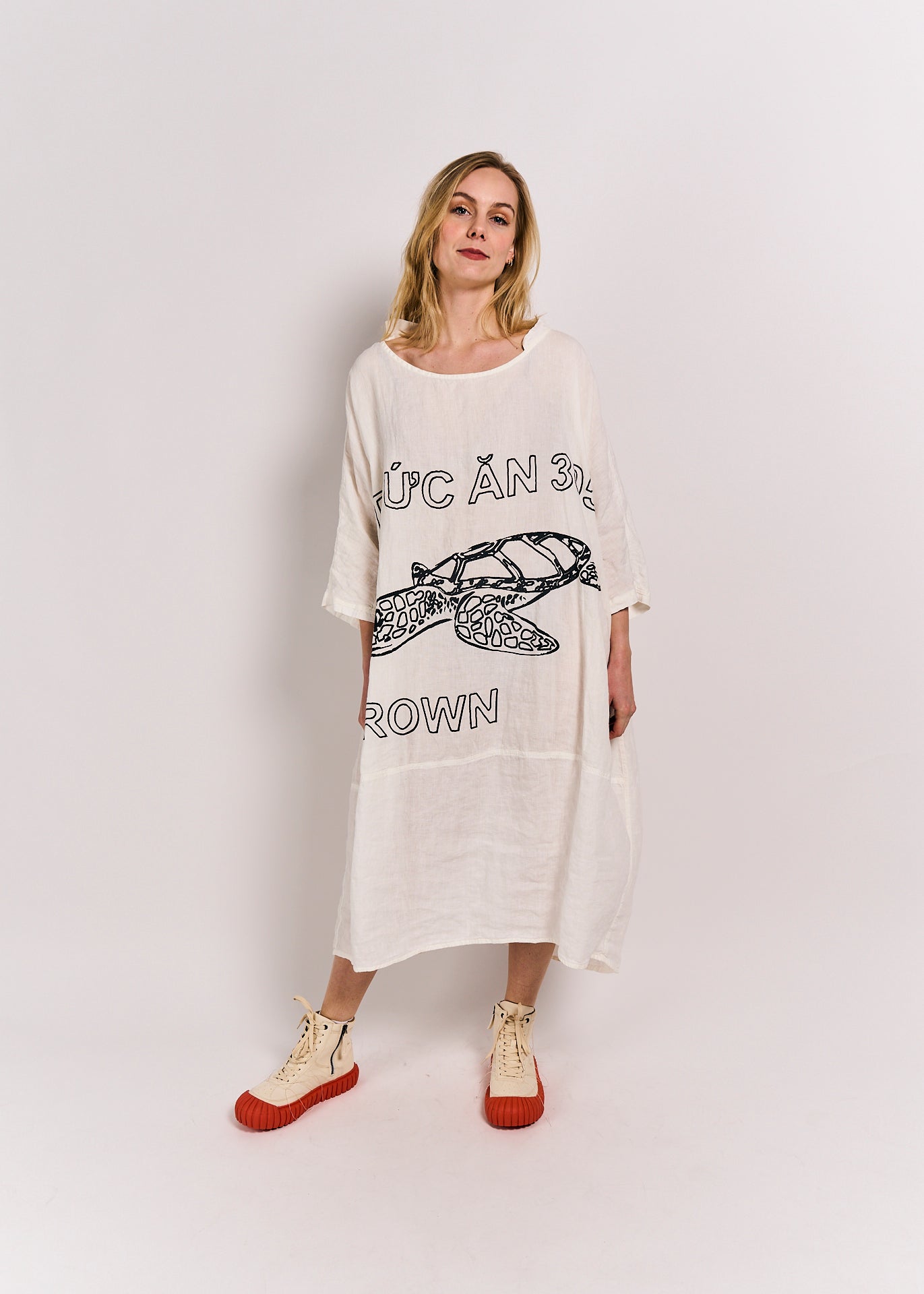 Rundholz Black Label Dress Offwhite Turtle Print