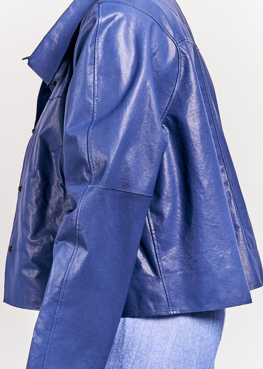 Annette Gortz  Leather Jacket Ink Agol Size Extra Large