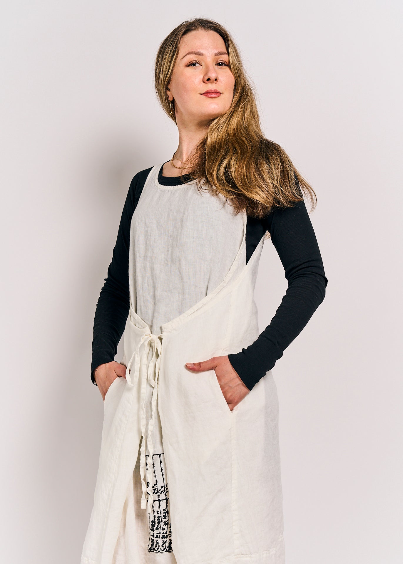 Rundholz Black Label Dress/Pinafore Offwhite with Fish Print