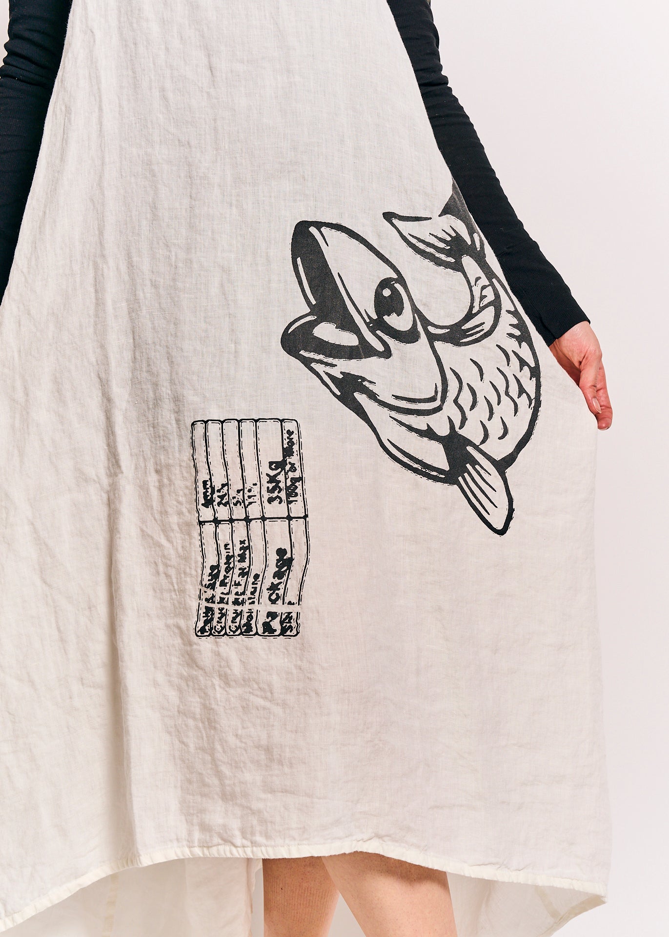 Rundholz Black Label Dress/Pinafore Offwhite with Fish Print