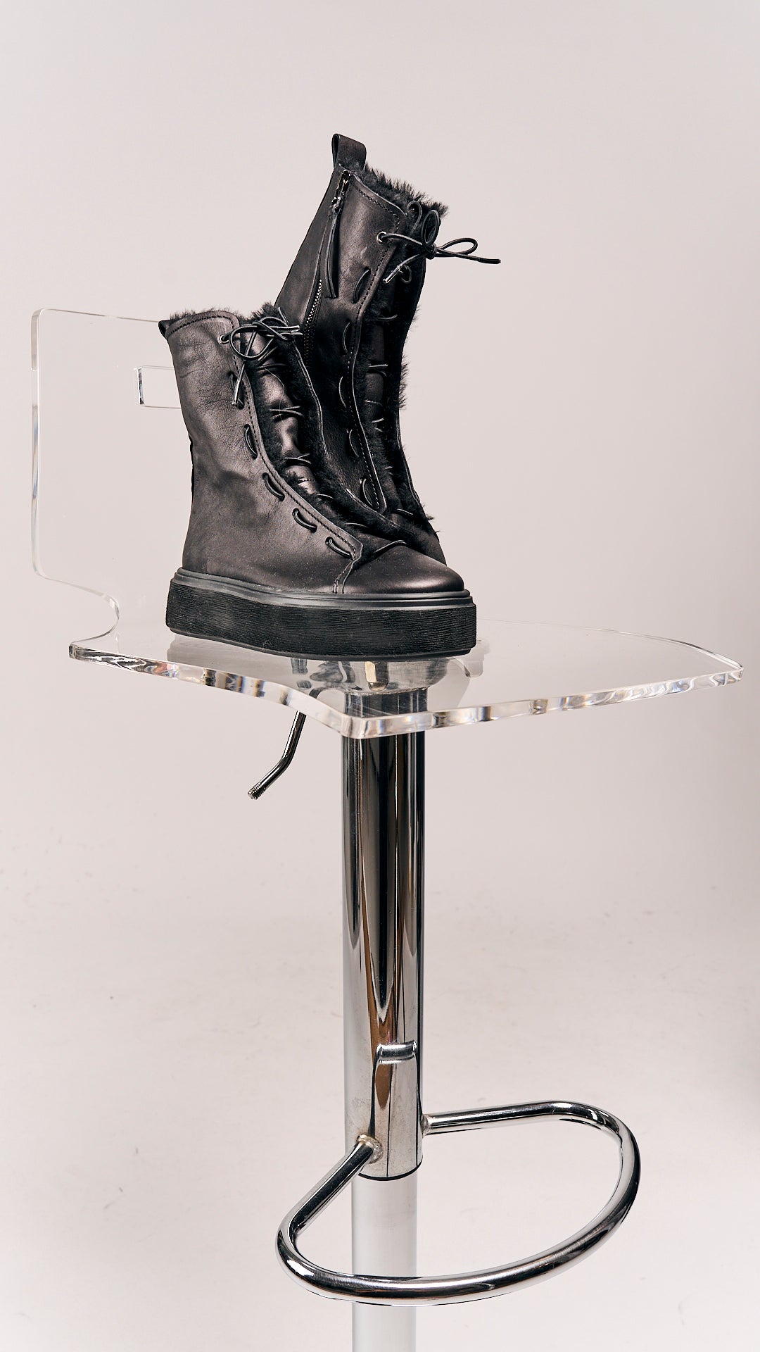 Puro Secret Boots Calf Black with Fur