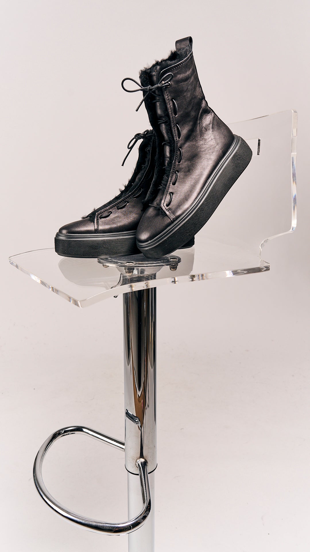 Puro Secret Boots Calf Black with Fur