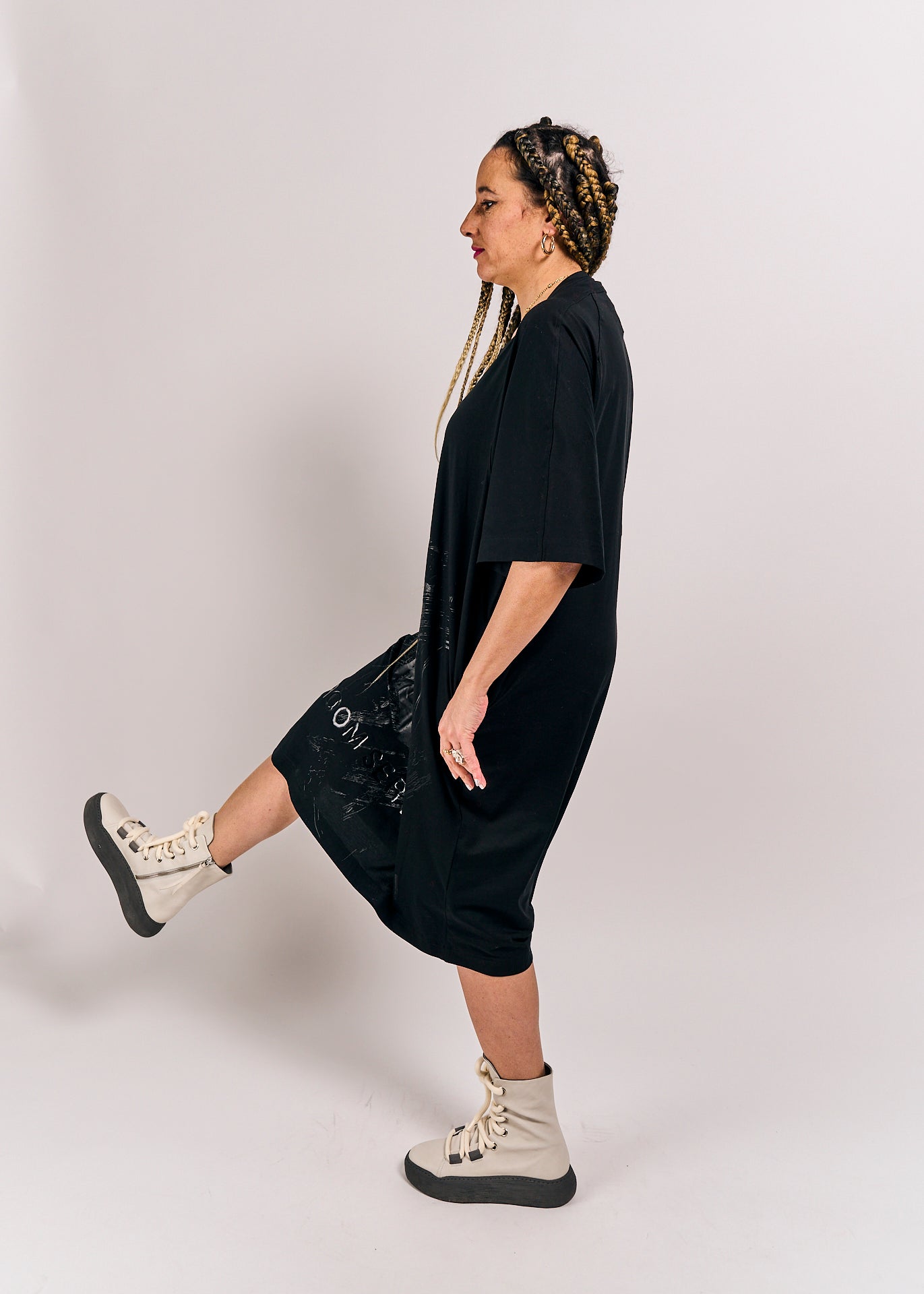 Rundholz DIP Dress Black/Black Print