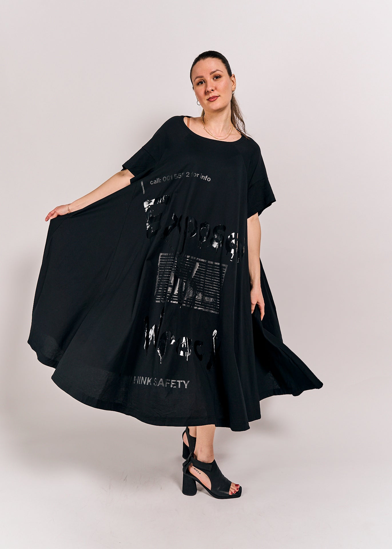Rundholz DIP Dress Black/Black Print
