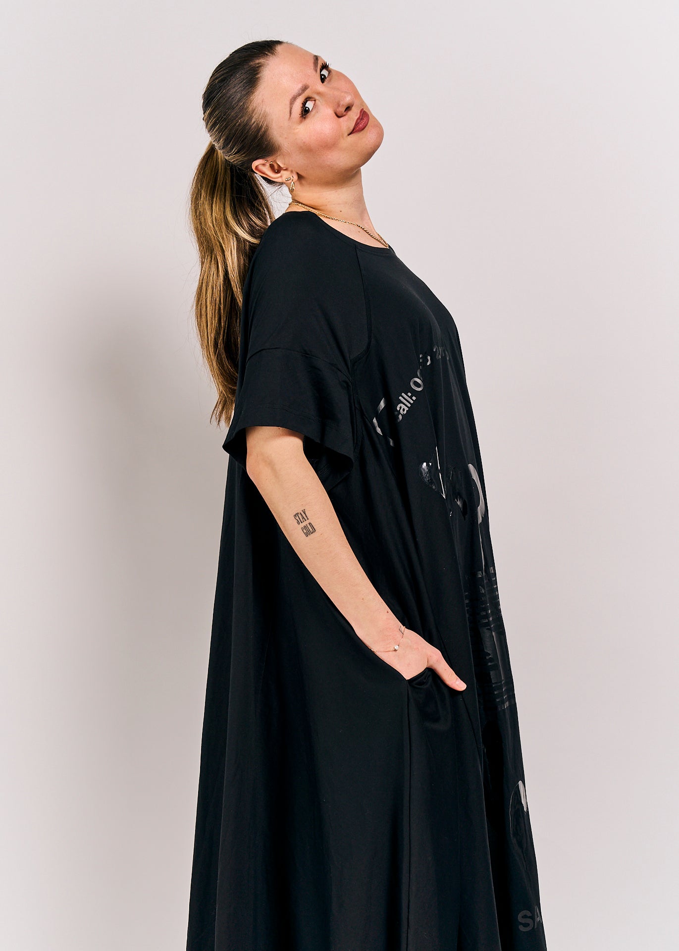 Rundholz DIP Dress Black/Black Print