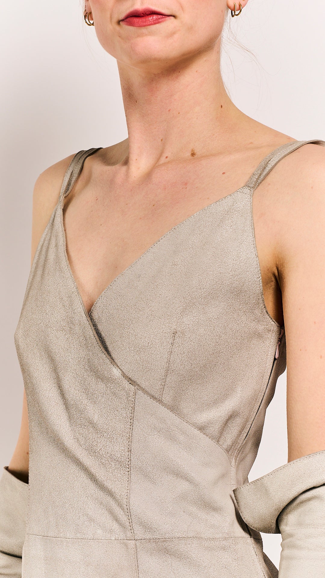 Van Der Wilt Slip Dress Chalk Crackle 9092