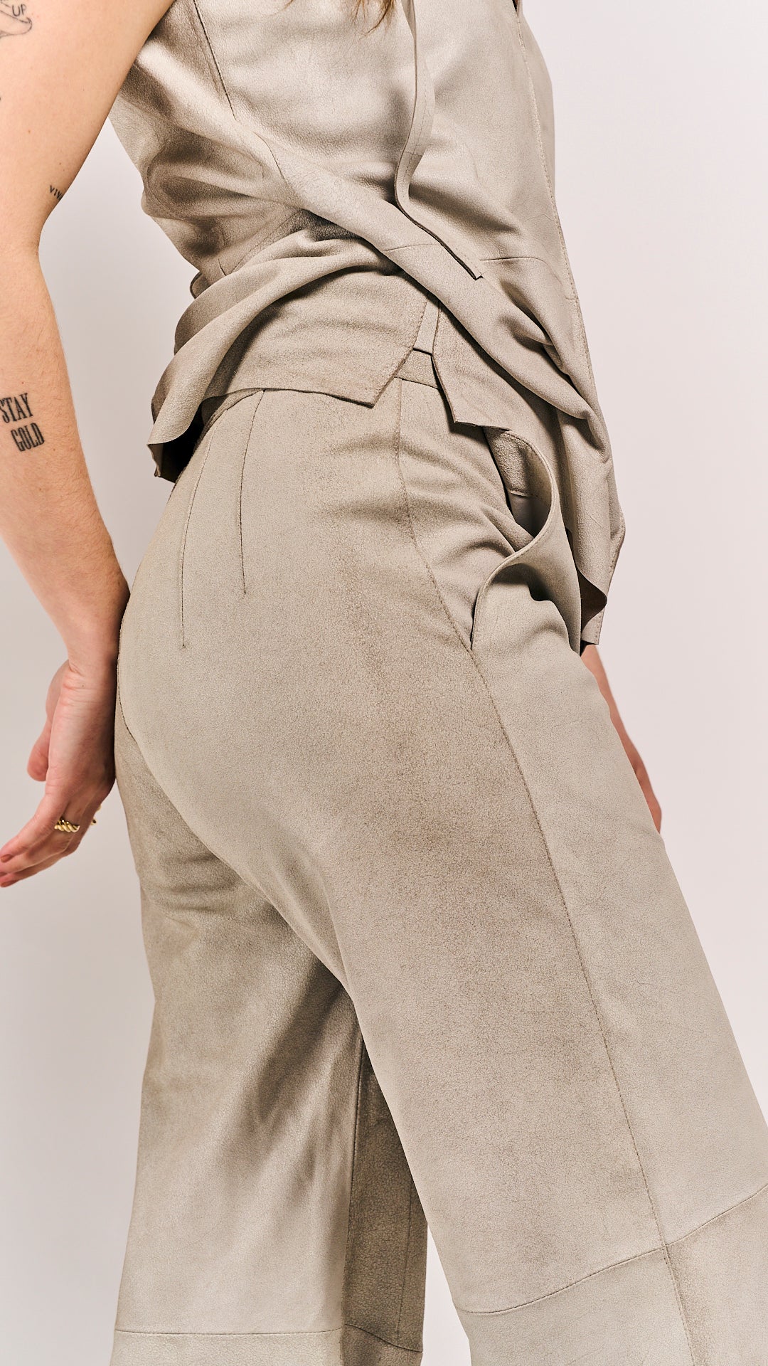 Van Der Wilt Palazzo Trousers Chalk Crackle 8507