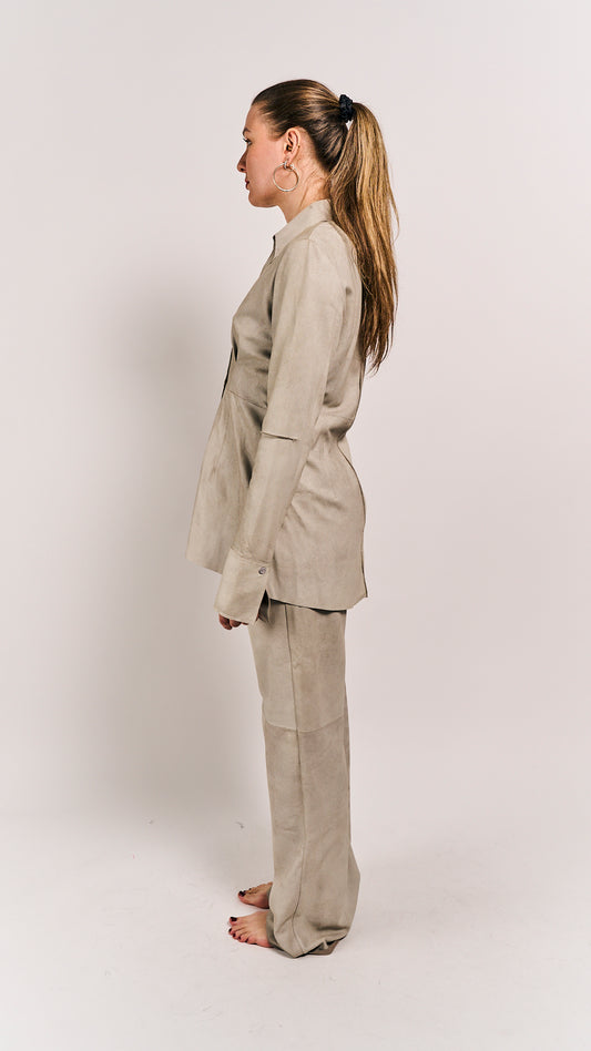 Van Der Wilt Long Waisted Blazer Chalk Crackle 15023