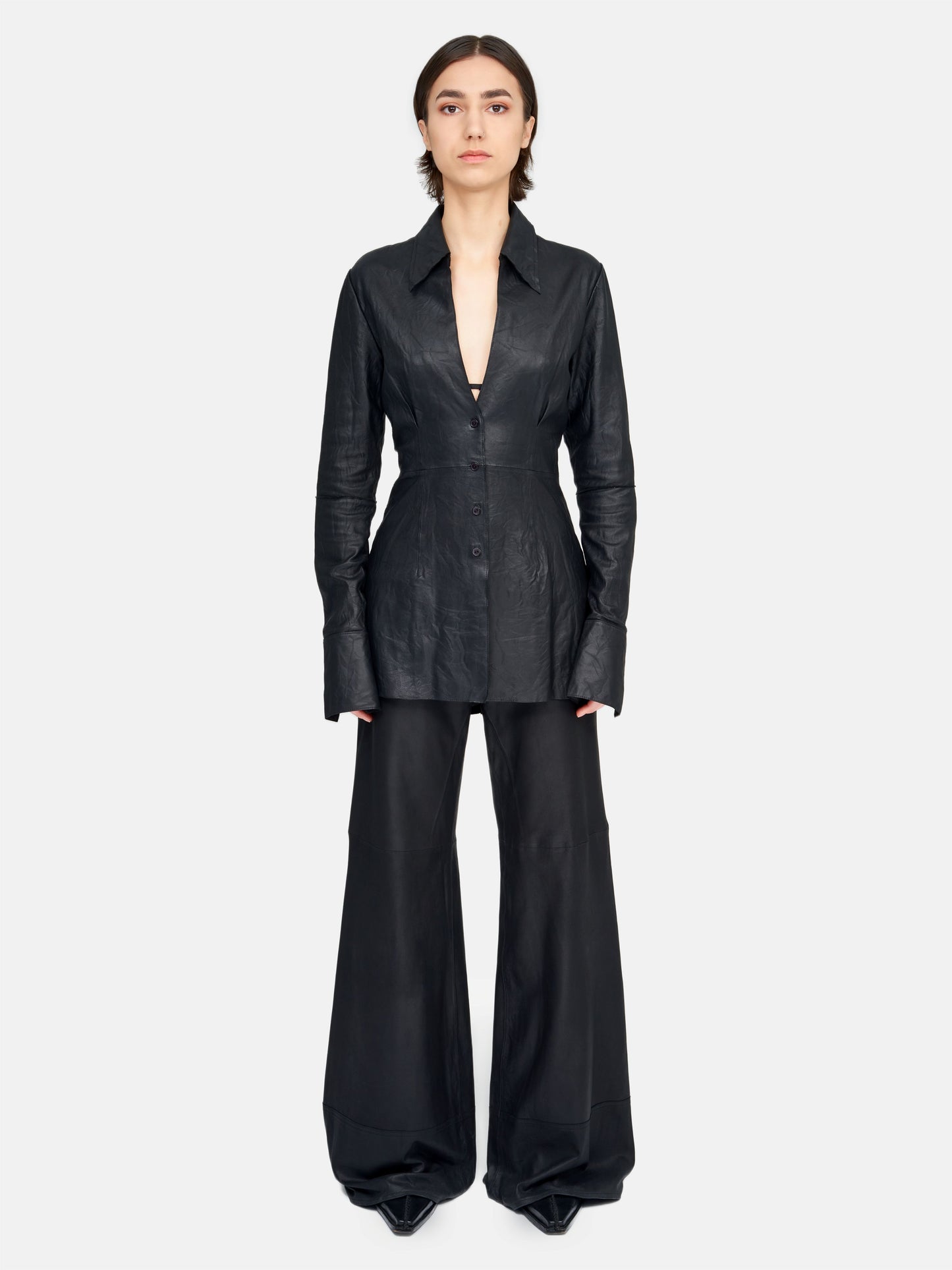 Van Der Wilt Long Waisted Blazer Chalk Crackle 15023