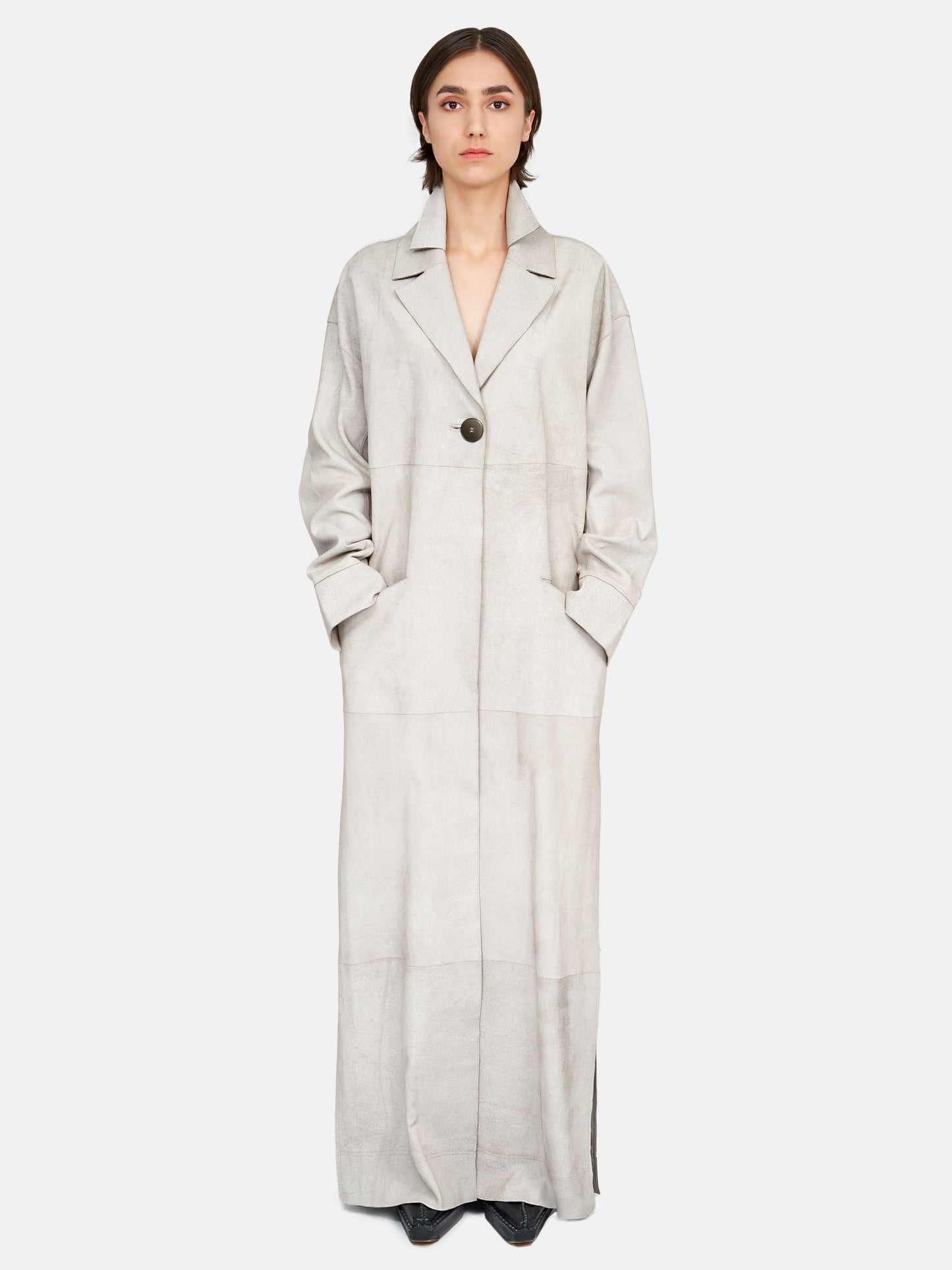 Van Der Wilt Maxi Coat Chalk Crackle 6086