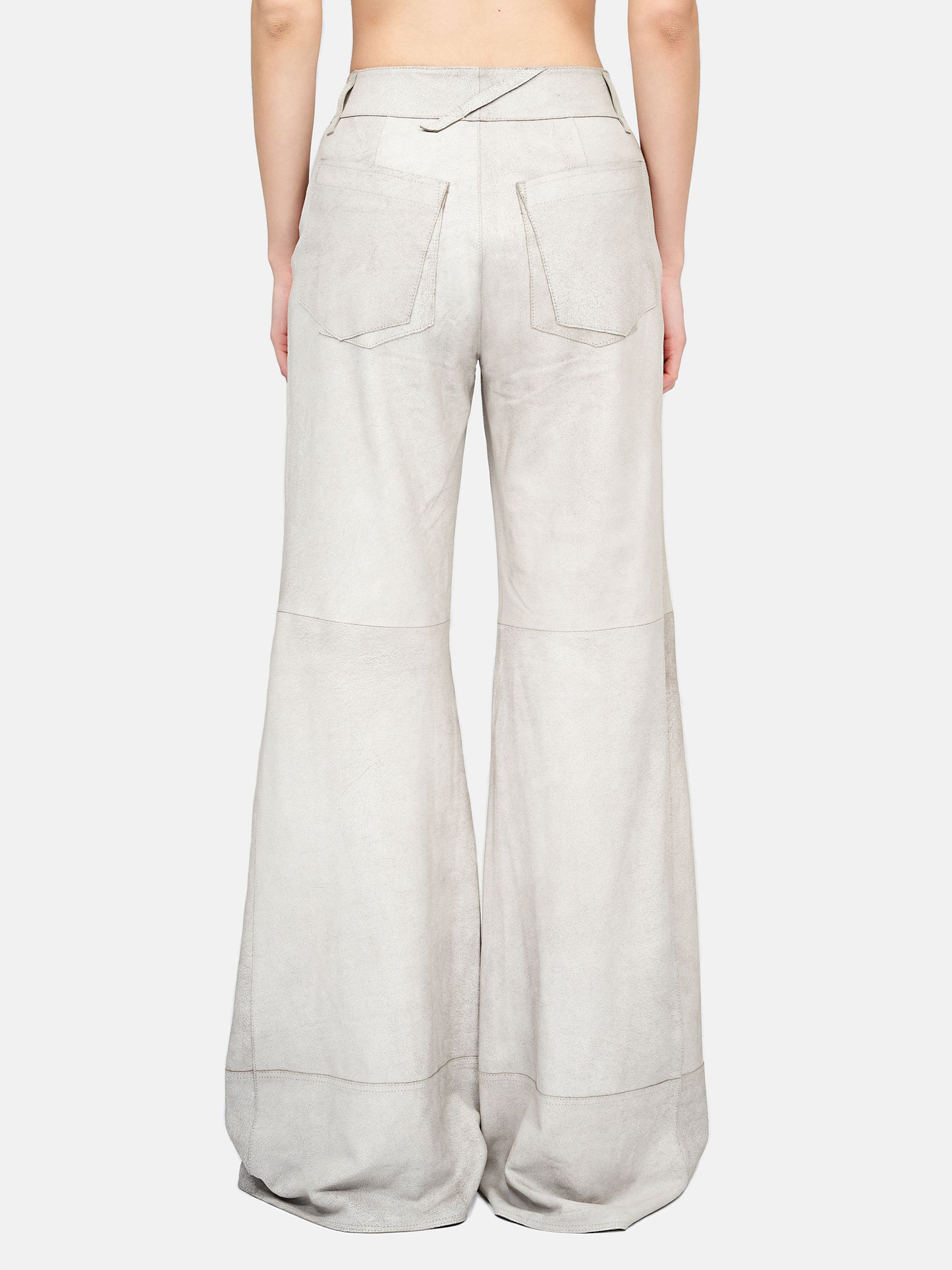 Van Der Wilt Flare Trousers Chalk Crackle 8034