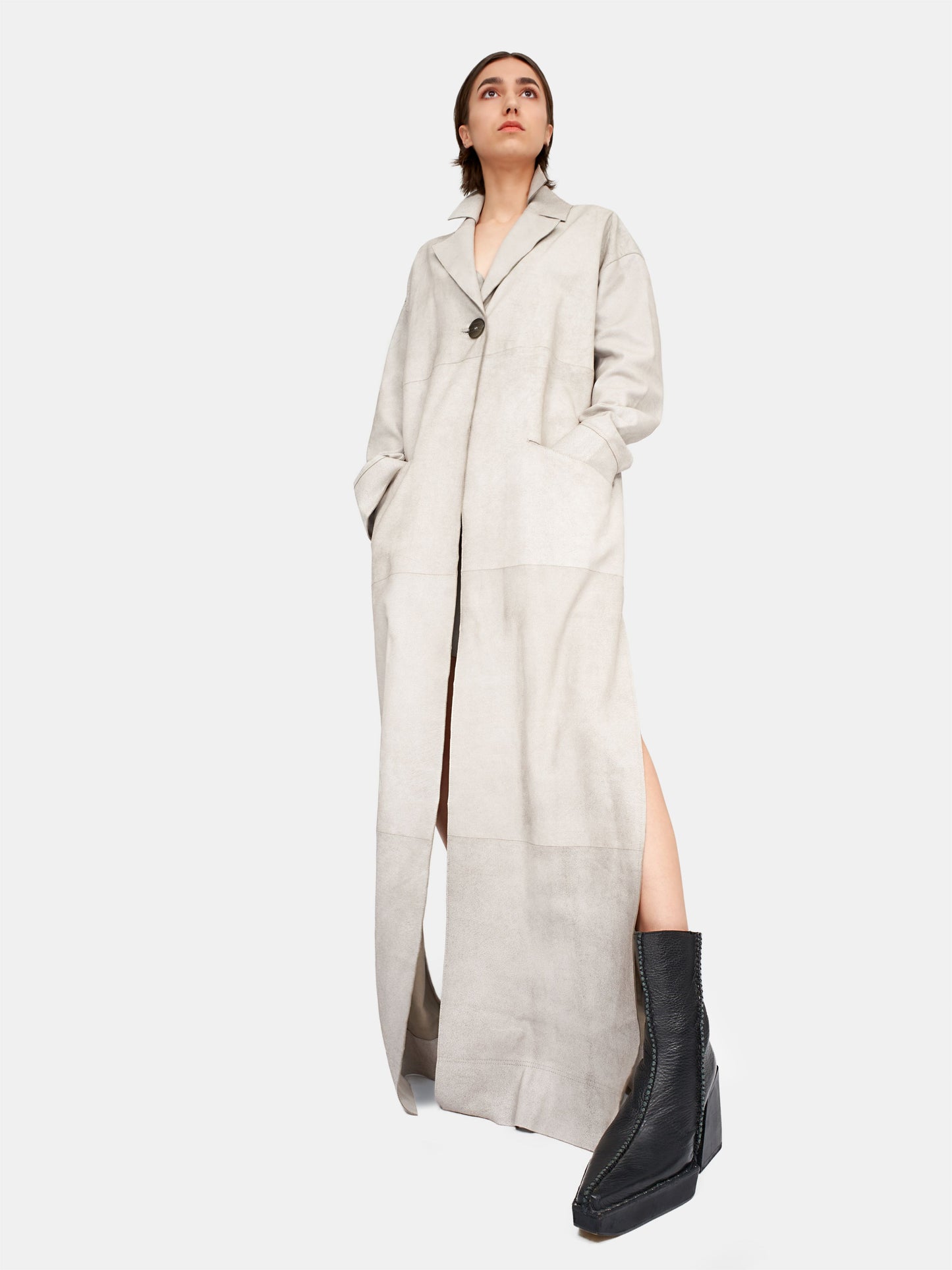 Van Der Wilt Maxi Coat Chalk Crackle 6086