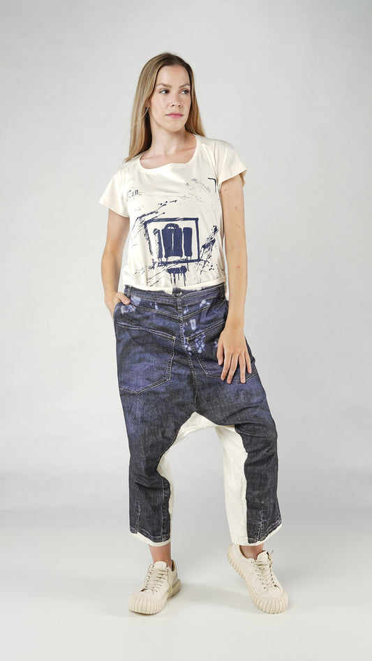 2110107 Rundholz DIP Trousers Denim Print