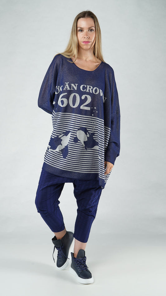 Rundholz Black Label Pullover Navy Jaquard size Small (one size)