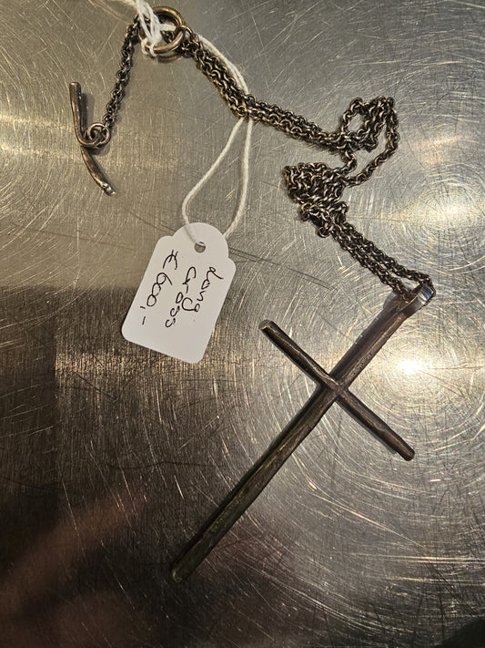 Darkgem Long Cross Silver Chain