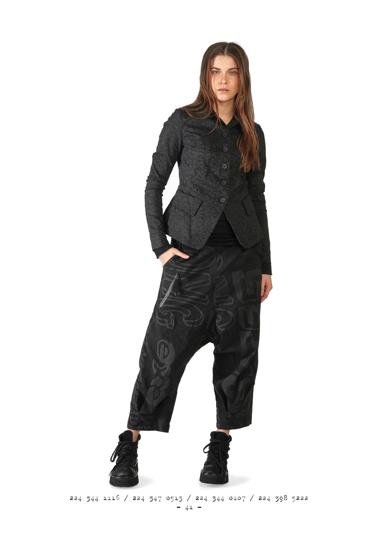 3441116- Rundholz Black Label Jacket Black Shiny Print