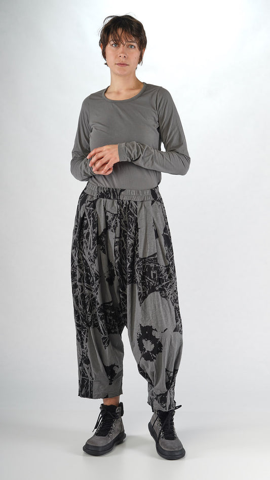 Rundholz Black Label Trousers Black Offwhite Print