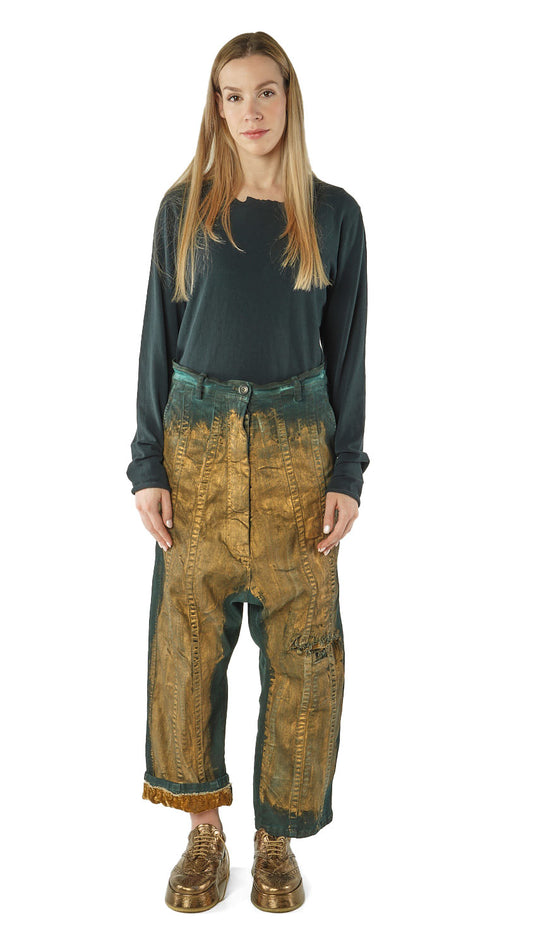 PRE-ORDER Rundholz Mainline Trousers Petrol Gold