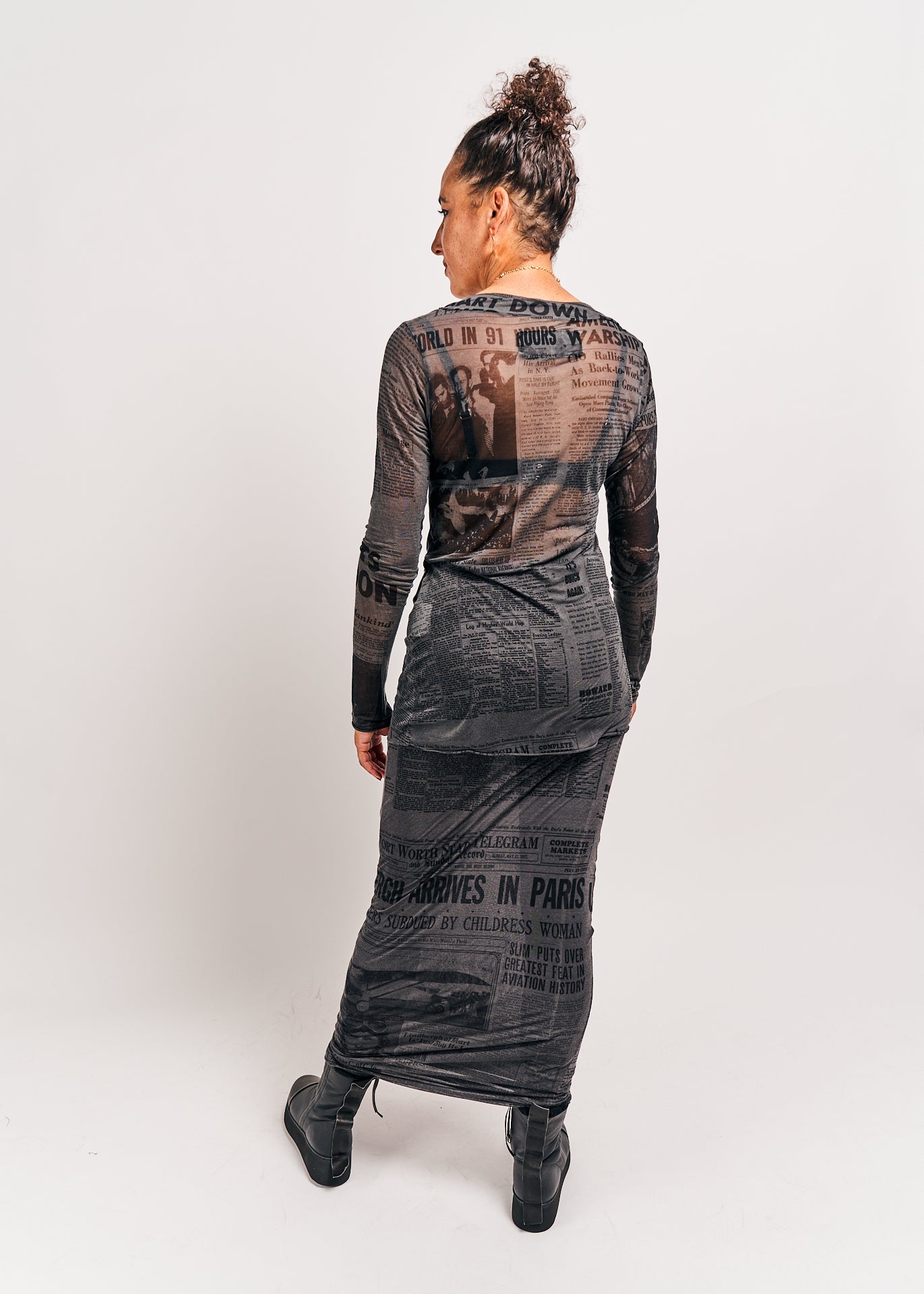 Rundholz DIP Skirt Coal Print Cloud