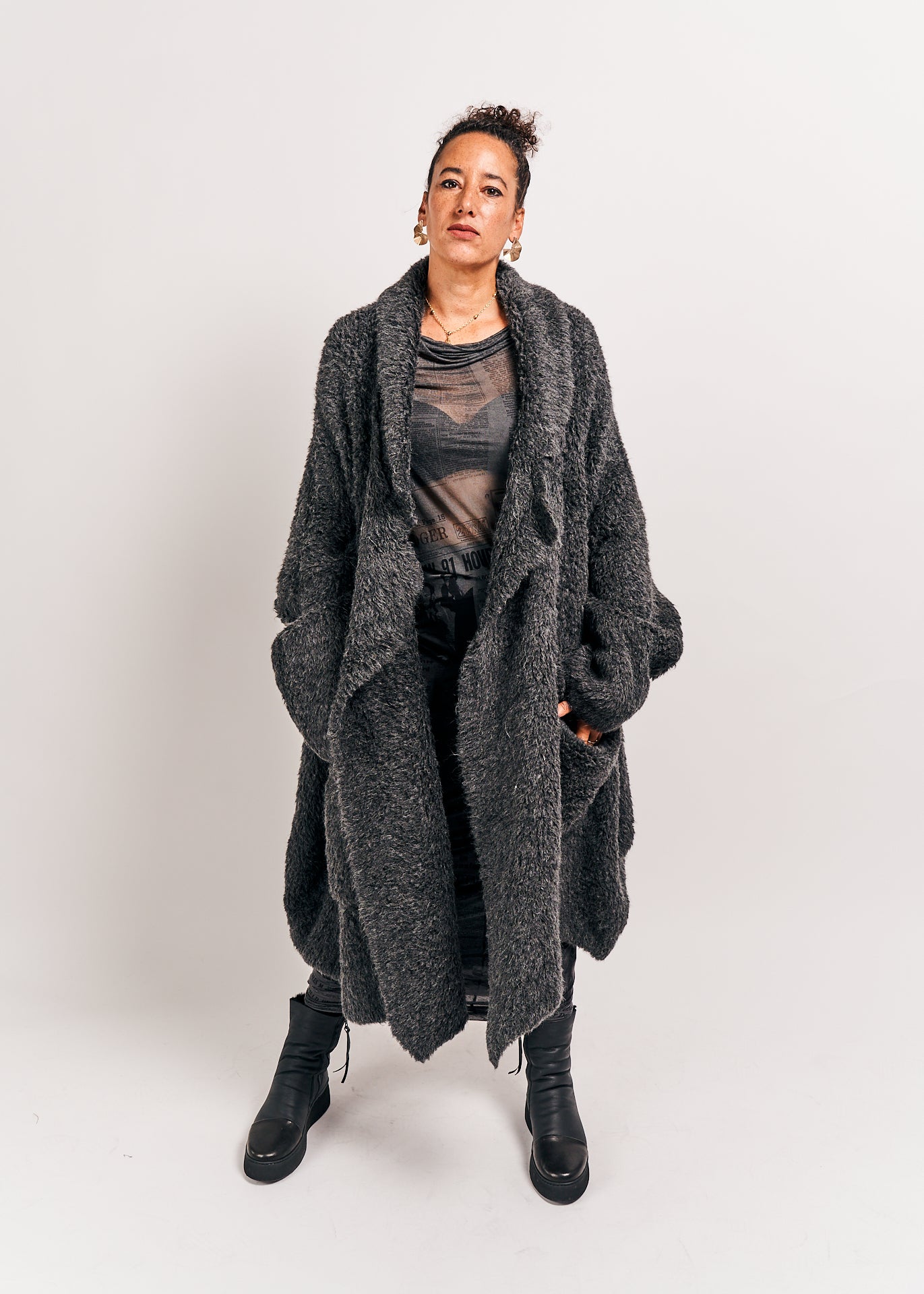 Rundholz DIP Knitted Coat Coal Melange