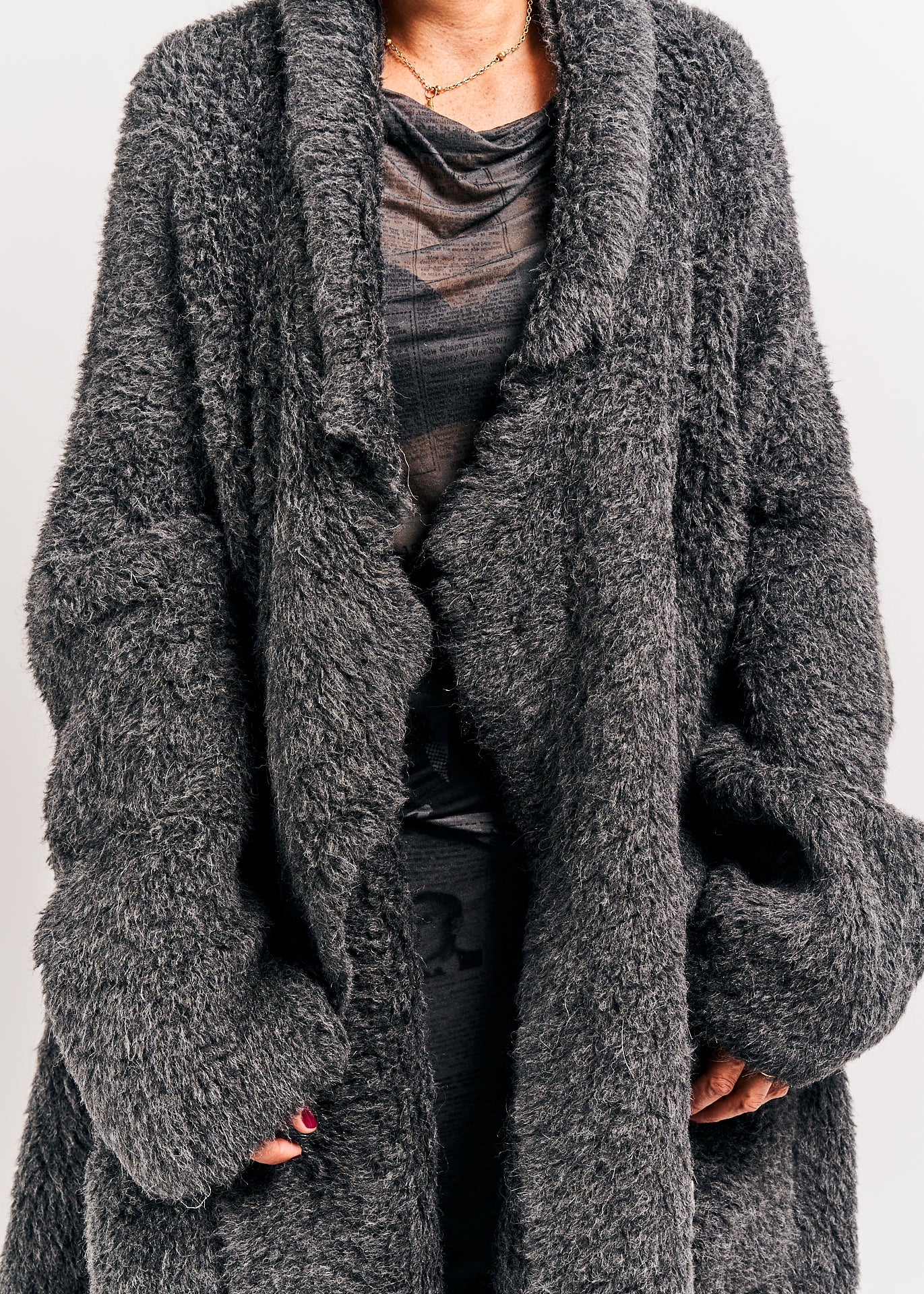 Rundholz DIP Knitted Coat Coal Melange