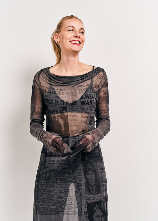 Rundholz DIP Dress Coal Print Cloud