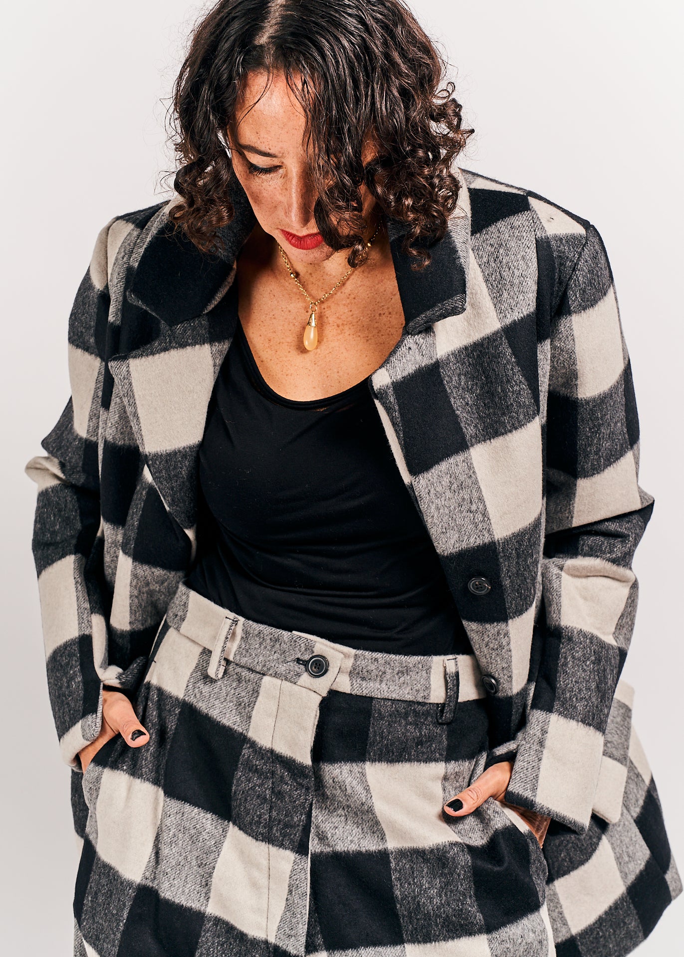 Rundholz Mainline Coat Black Check