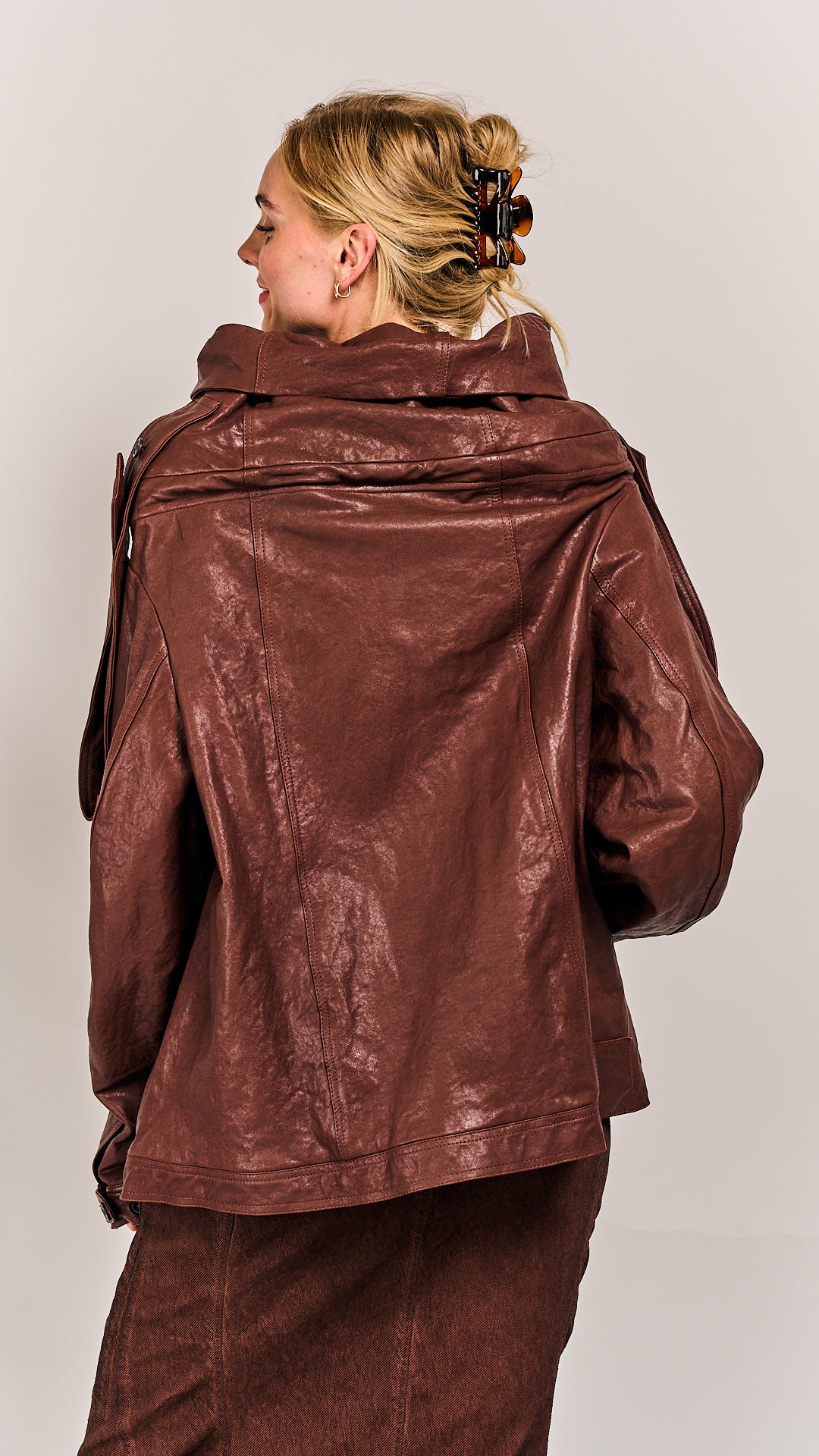 Rundholz DIP Leather Jacket Henna
