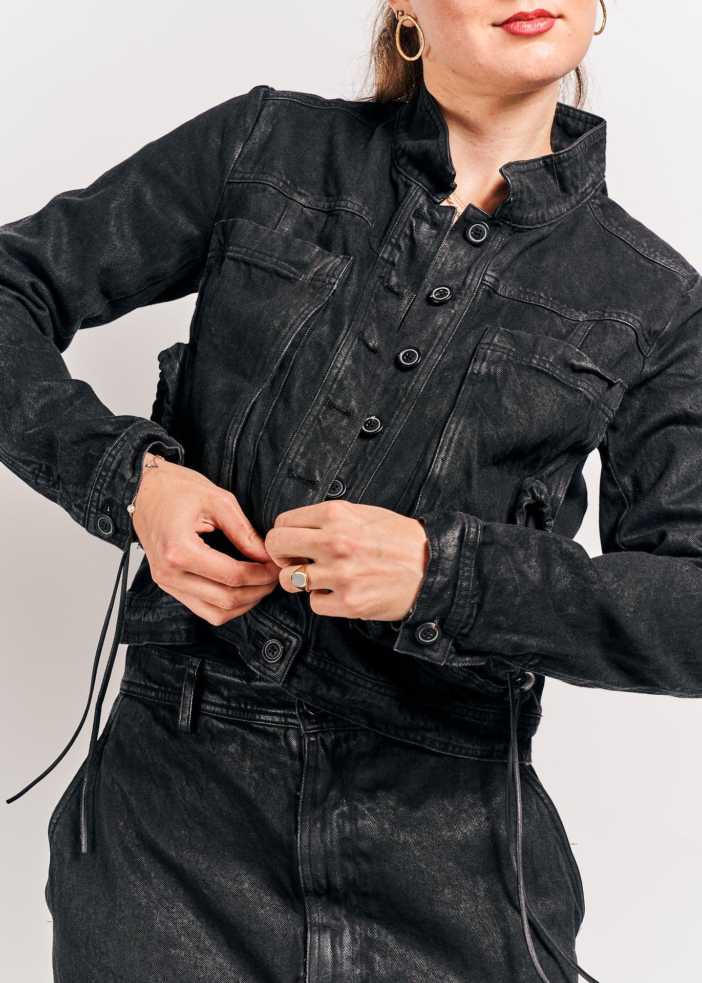 Rundholz DIP Jacket Black Coated Jeans