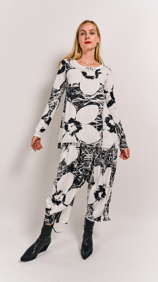 Rundholz Black Label Shirt Black Offwhite Print