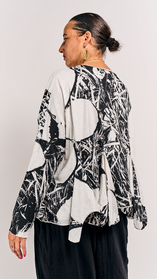 Rundholz Black Label Shirt Black Offwhite Print
