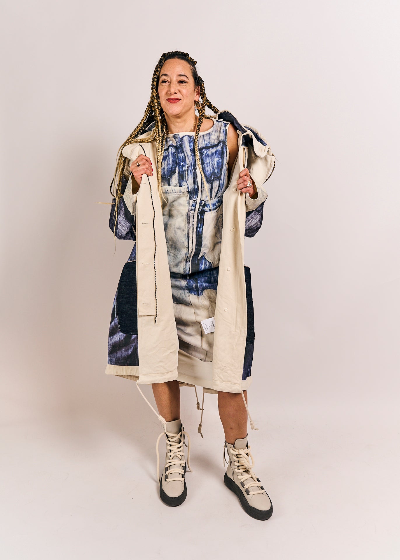 Rundholz DIP Coat Denim Print