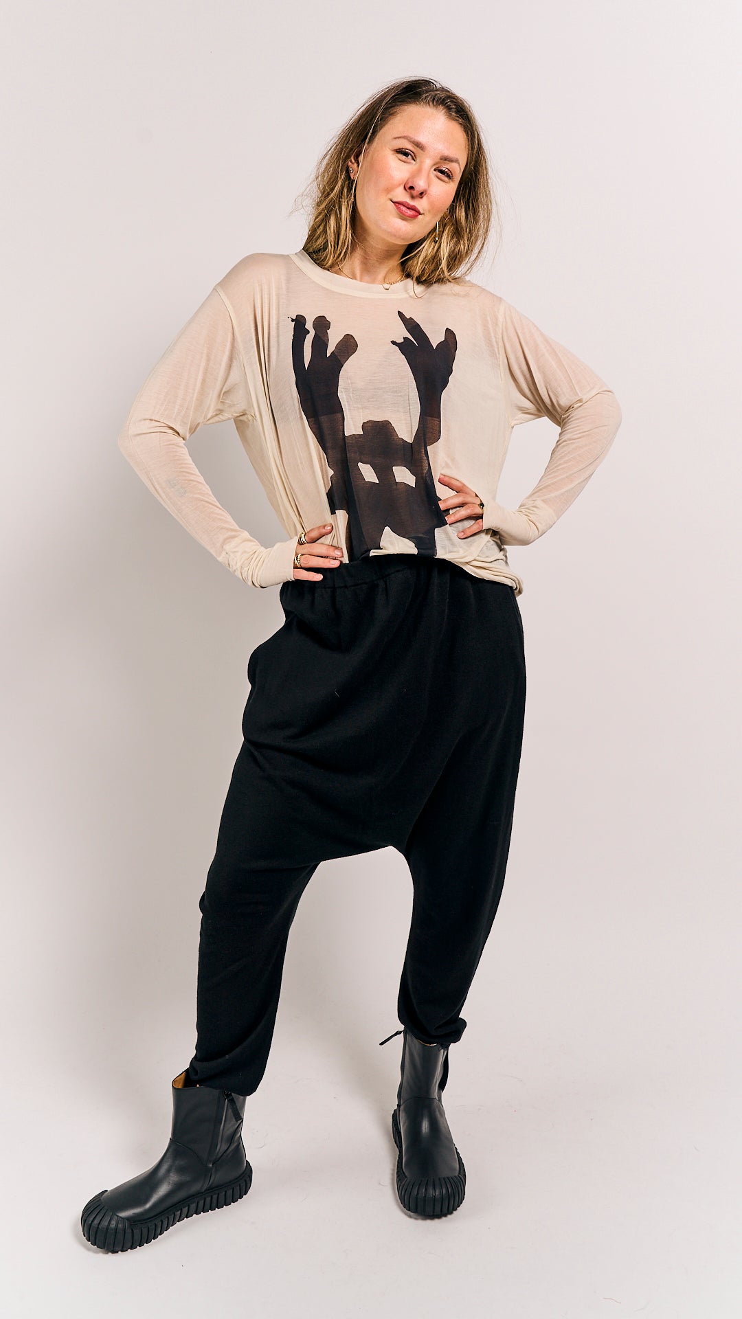 Rundholz Mainline Shirt Bone Black Print
