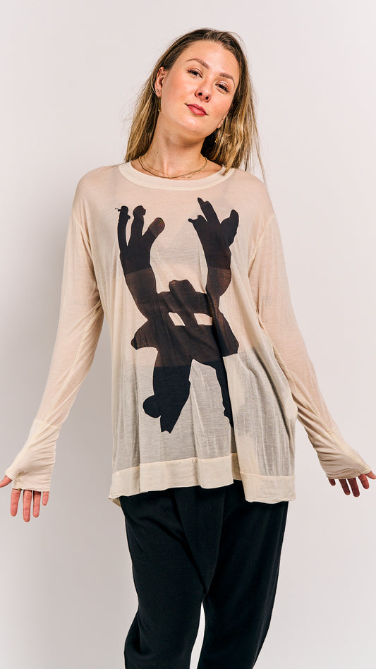 Rundholz Mainline Shirt Bone Black Print