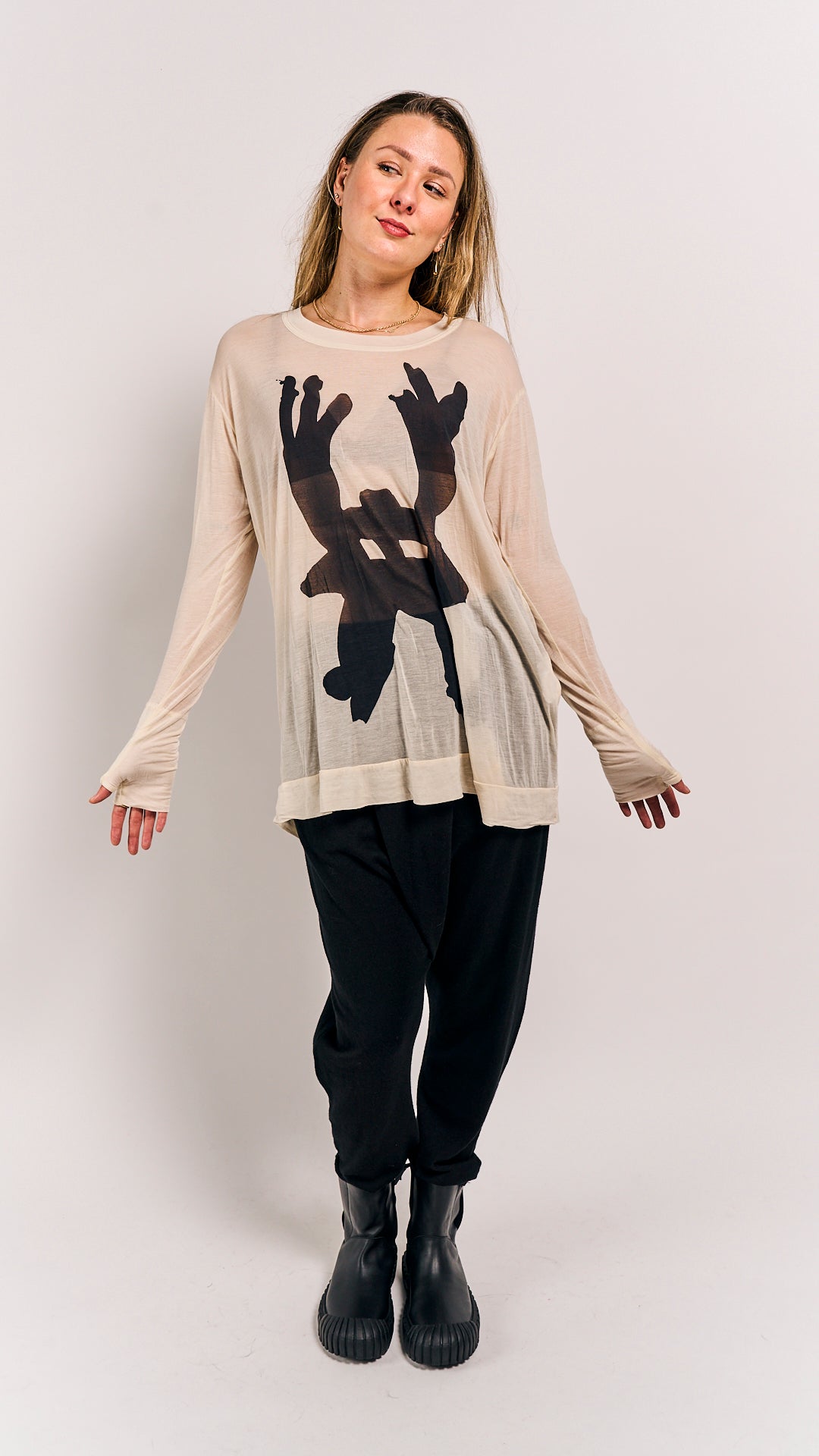 Rundholz Mainline Shirt Bone Black Print