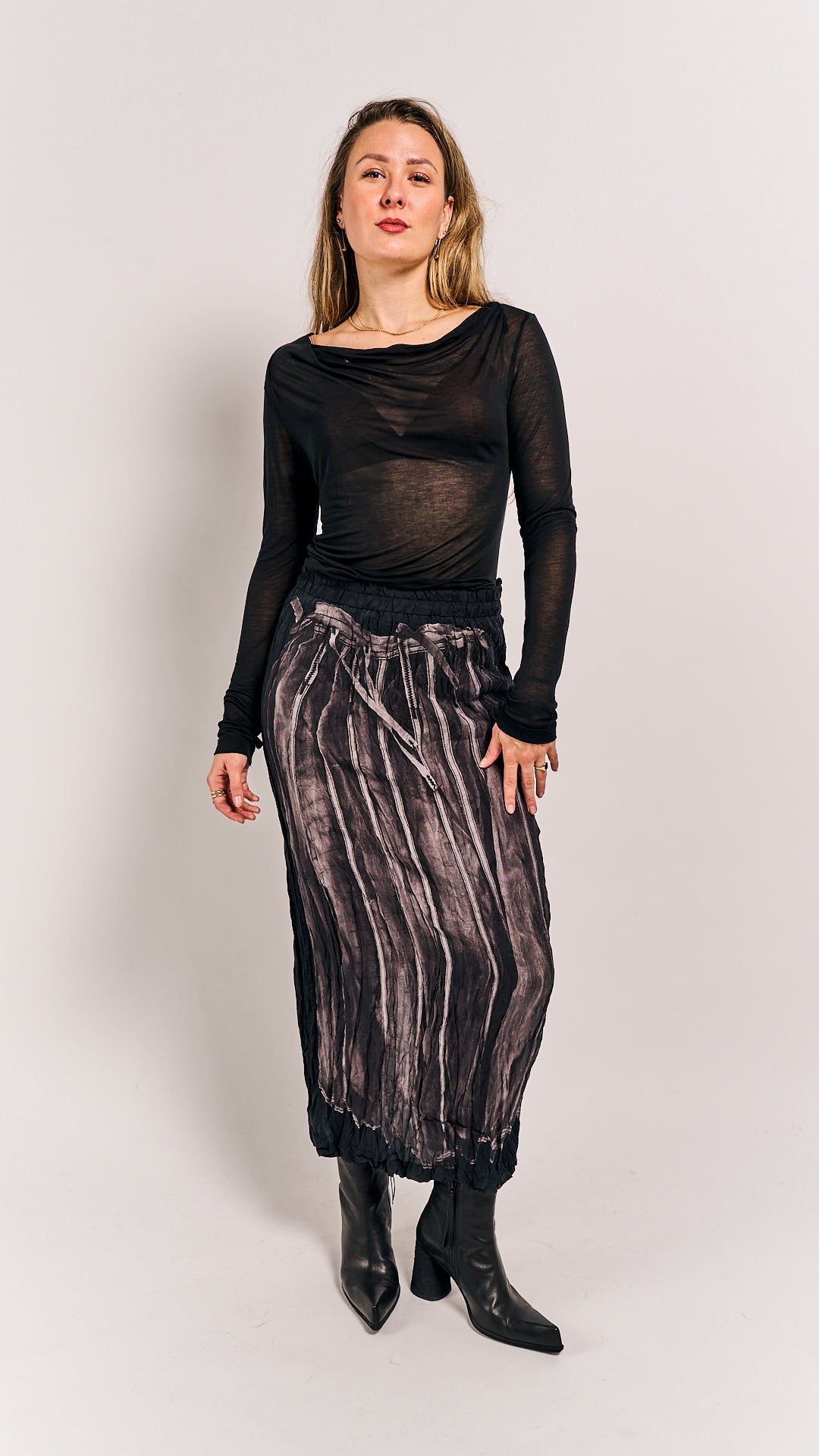 Rundholz Mainline Skirt Black Panel Print