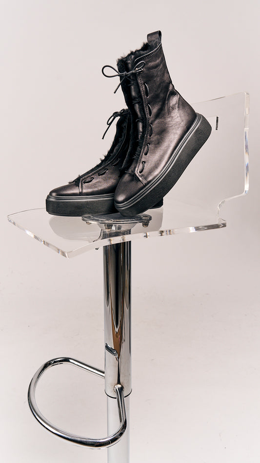 Puro Secret Boots Calf Black with Fur