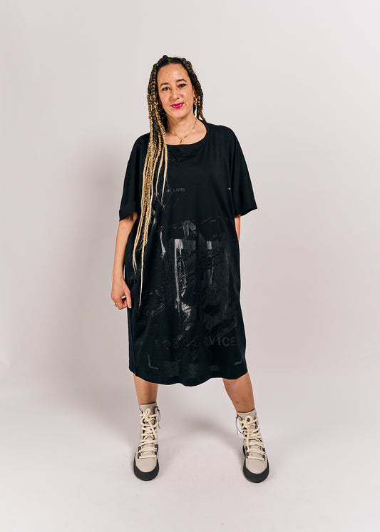 Rundholz DIP Dress Black/Black Print size Small (fits like an OS)