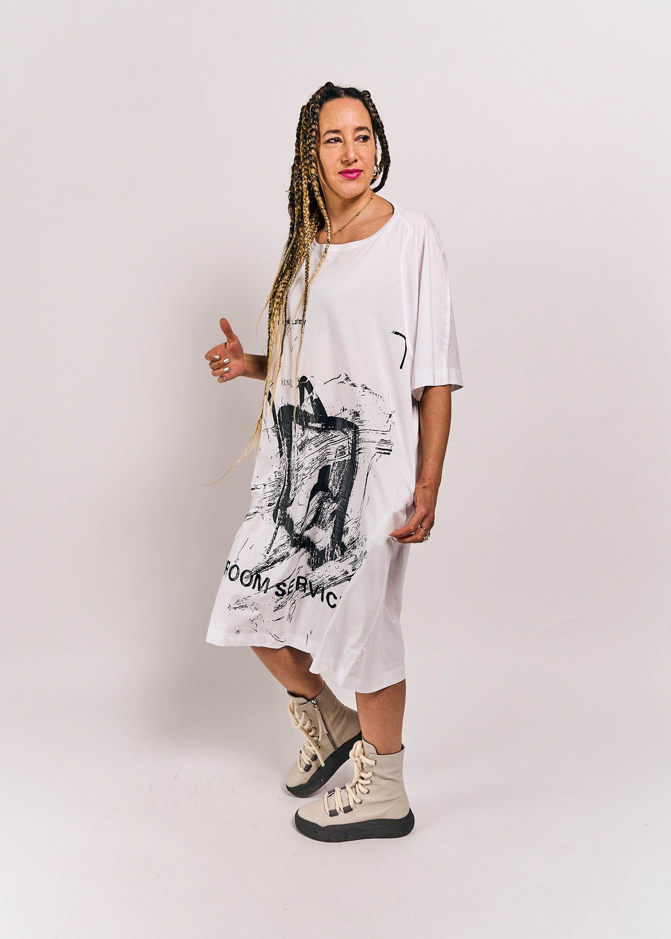 Rundholz DIP Dress Bleach/Black Print