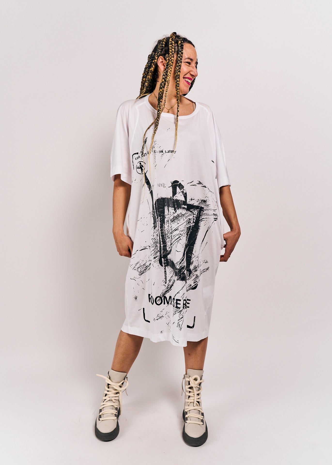 Rundholz DIP Dress Bleach/Black Print