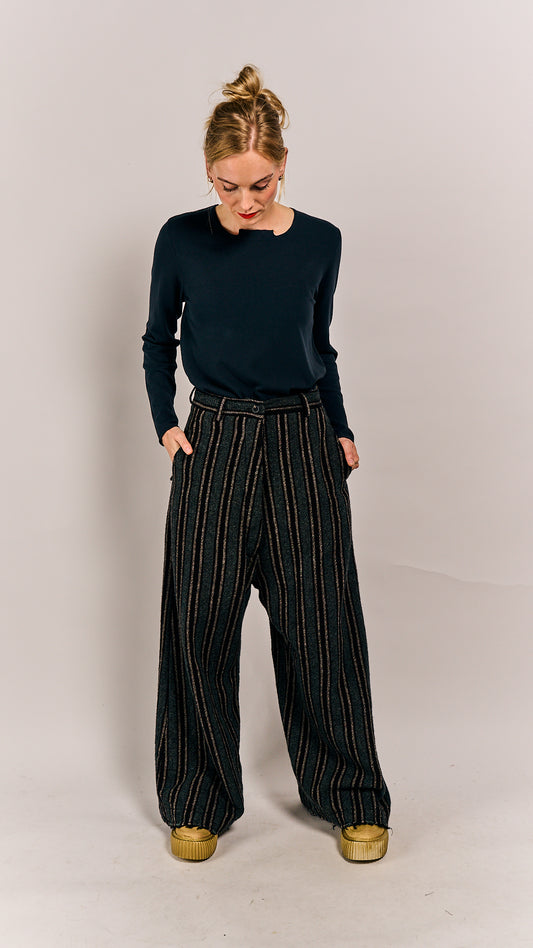 Rundholz Mainline Trousers Petrol Stripe