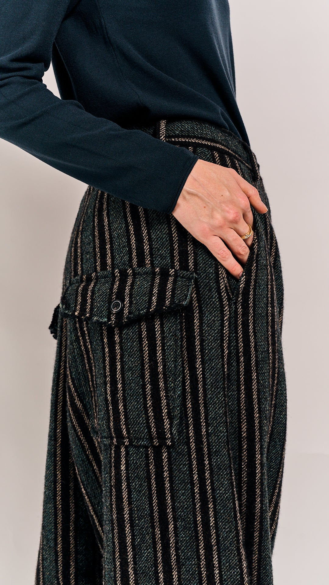 Rundholz Mainline Trousers Petrol Stripe