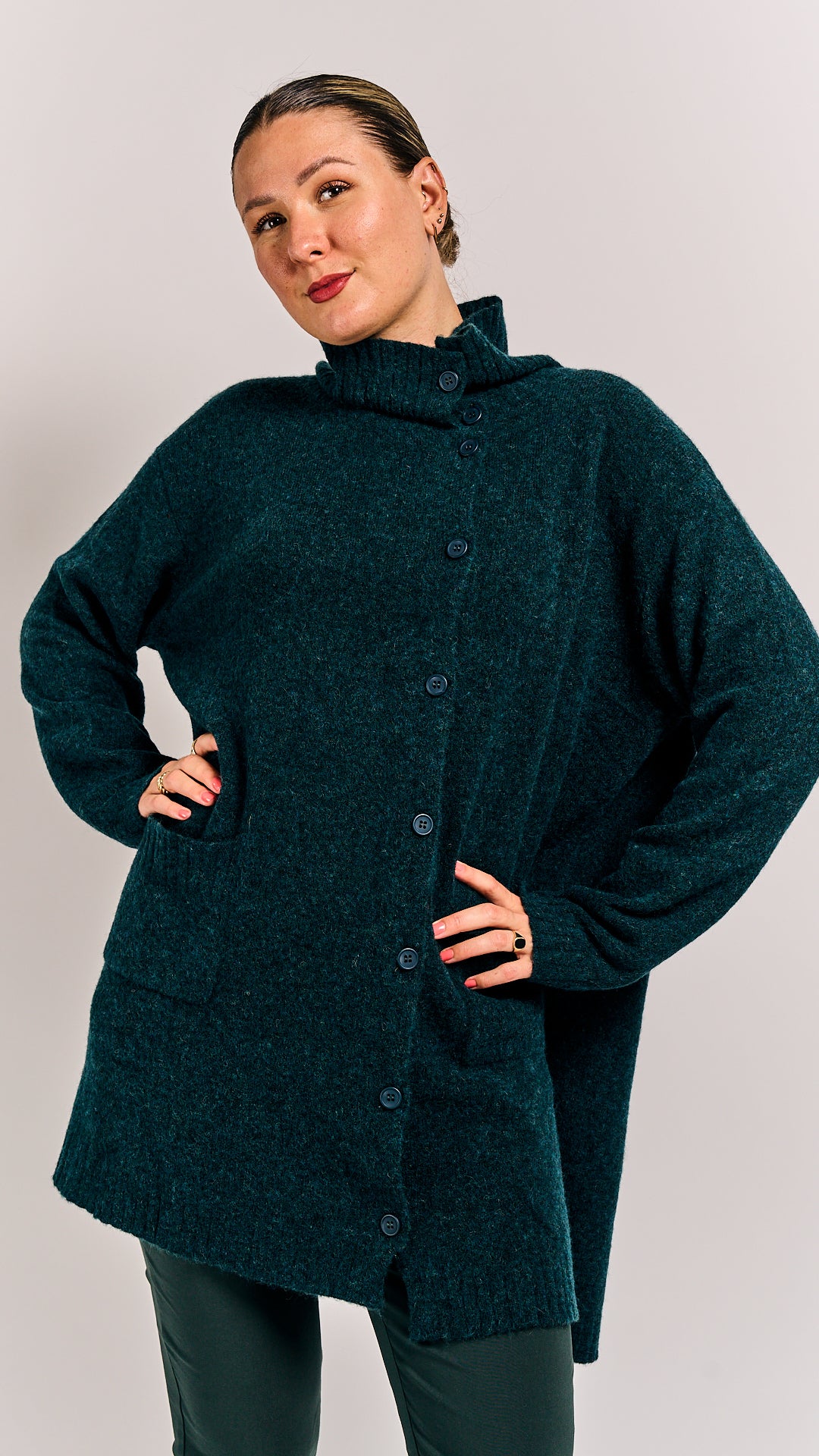 Rundholz Black Label Cardigan Forest Melange